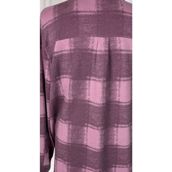 32 Degrees HEAT Large Womens Button Front Shirt Pink Plaid - Picture 7 of 8